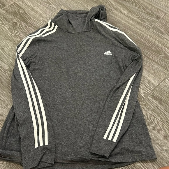 EUC adidas Women’s Transition Lightweight Hoodie Workout Gym Size L Heather Gray - Picture 5 of 6